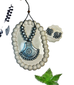 silver painted handmade jewellery necklace set