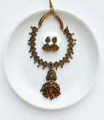 necklace and earring handcrafted temple jewelry set