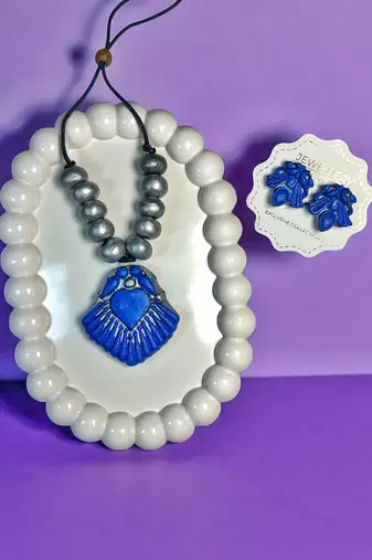 oceanic blue jewelry set handmade ethnic