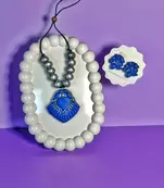 oceanic blue jewelry set handmade ethnic