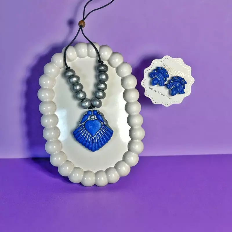 oceanic blue jewelry set handmade ethnic