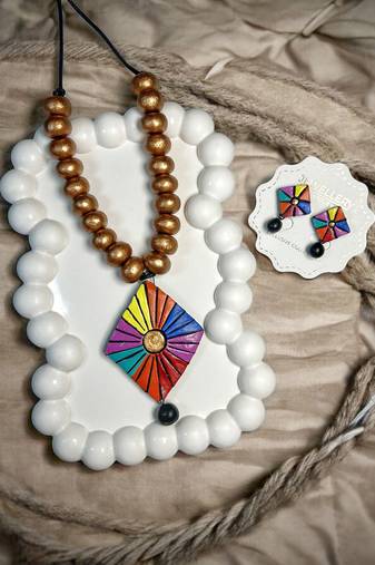 Online terracotta jewelry women boho necklace