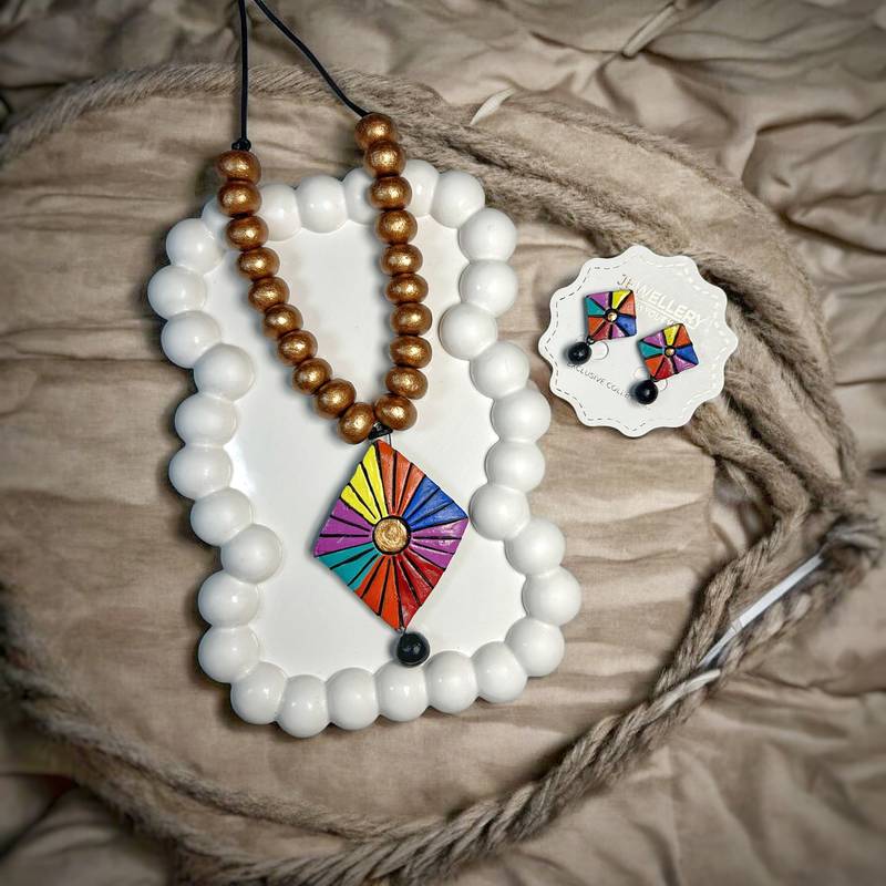Online terracotta jewelry women boho necklace
