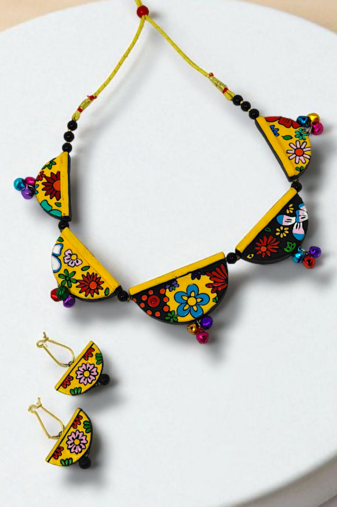 radiant yellow ethnic jewelry set