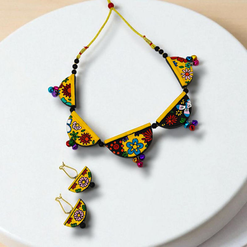 radiant yellow ethnic jewelry set