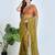 Green plain tissue unstitched blouse piece elegant traditional saree