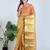 Gold plain tissue unstitched blouse piece elegant traditional saree