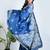 Blue printed silk unstitched blouse piece elegant traditional saree