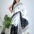 White printed silk unstitched blouse piece elegant traditional saree