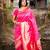 Pink woven silk unstitched blouse piece elegant traditional saree