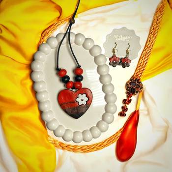 Handmade jewelry set rustic art necklace with earring 2