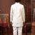 Boys off white satin chevron sequined sherwani set with jacket & necklace