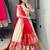 Red Color Zari Weaving Work With Flower Work On Boarder Paithani Silk Lehenga Choli With Unstitched Blouse