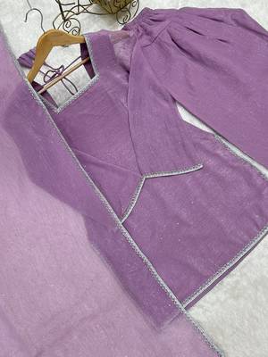 Lovable Lavender Swarovski Work Silk Festive Wear Salwar Suit 10