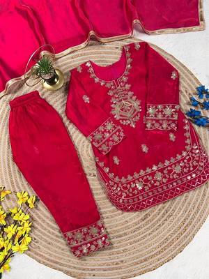 Designer party wear look kids top salwar & dupata 2