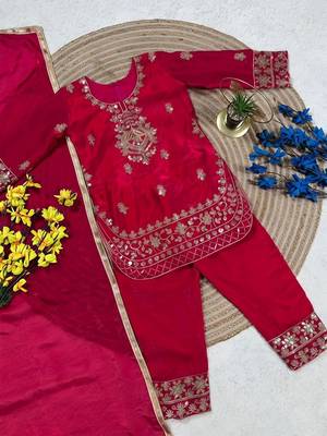 Designer party wear look kids top salwar & dupata 3