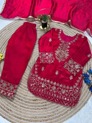 Designer party wear look kids top salwar & dupata 4
