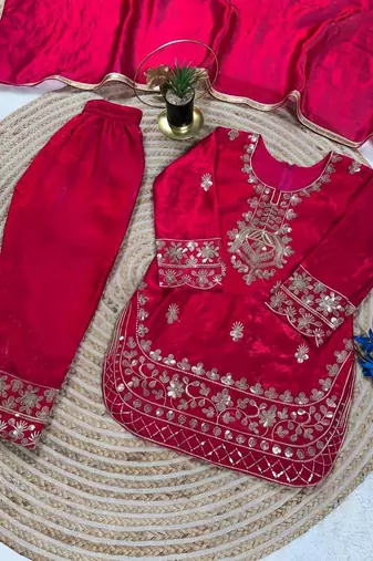 Designer party wear look kids top salwar & dupata