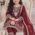 Maroon silk blend embroidered kids top salwar & dupatta