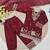 Maroon silk blend embroidered kids top salwar & dupatta