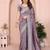 Lavender vichitra silk saree sequence embroidered saree with matching blouse piece