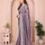 Lavender vichitra silk saree sequence embroidered saree with matching blouse piece