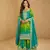 Chinon free size stitched suit with embroidery work