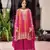 Chinon free size stitched suit with embroidery work