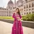 Silk free size stitched suit with embroidery work
