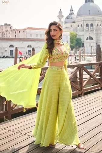 Green Silk Free Size Stitched Suit with Embroidery 