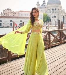 Green Silk Readymade Stitched Suit with Embroidery Work