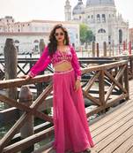 Pink Silk Free Size Stitched Suit with Embroidery 