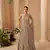Chinon silk free size stitched gown with embroidery work