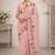 Sangam prints pink cotton print  woven work traditional saree