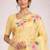 Sangam prints yellow cotton print  woven work traditional saree