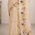 Sangam prints beige cotton print  woven work traditional saree