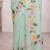 Sangam prints sea green cotton print  woven work traditional saree