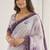 Sangam prints dark purple cotton print with aari work woven work traditional saree