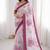 Sangam prints pink cotton print with aari work woven work traditional saree