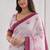 Sangam prints pink cotton print with aari work woven work traditional saree