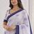 Sangam prints purple cotton print with aari work woven work traditional saree
