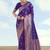 Purple banarasi silk zari woven saree with dupatta