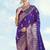 Purple banarasi silk zari woven saree with dupatta