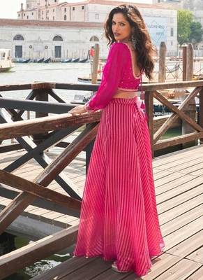 Pink Silk Free Size Stitched Suit with Embroidery  5