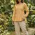 Yellow solid kurta pant set 