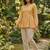 Yellow solid kurta pant set 