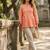 Peach solid kurta pant set 