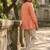 Peach solid kurta pant set 