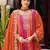Chinon free size stitched suit with embroidery work