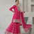 Elegant pink embroidered kurta sharara set with dupatta
